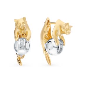 золотые серьги с бриллиантами