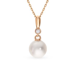 золотая подвеска с жемчугом и бриллиантами