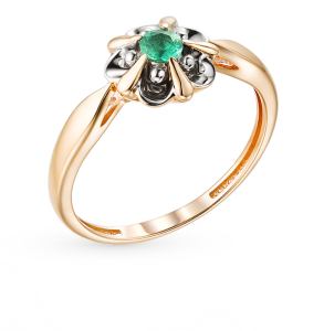 золотое кольцо с изумрудами