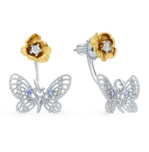 серебряные серьги с фианитами