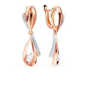 золотые серьги с фианитами