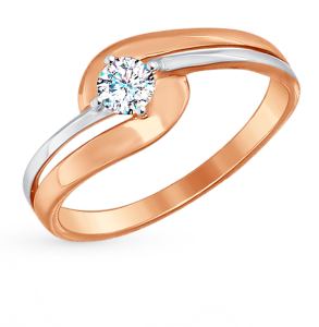 золотое кольцо с фианитами SOKOLOV 017200*