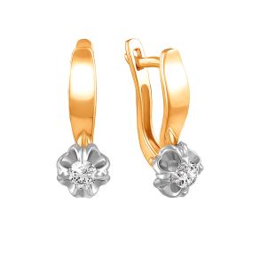 золотые серьги с фианитами