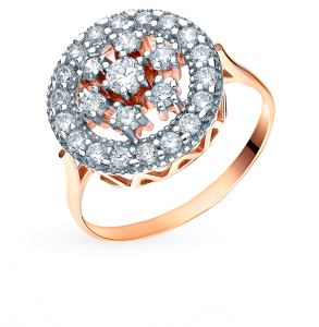 золотое кольцо с фианитами