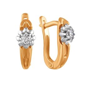 золотые серьги с фианитами