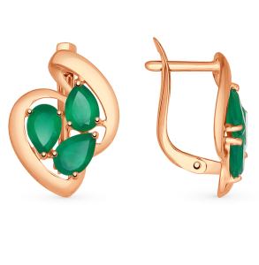 золотые серьги с агатом SOKOLOV 724778*