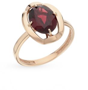 золотое кольцо с гранатом