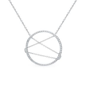 серебряное шейное украшение с фианитами