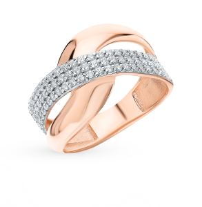 золотое кольцо с фианитами