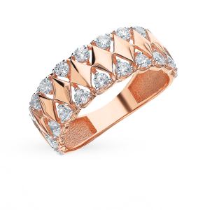 золотое кольцо с фианитами