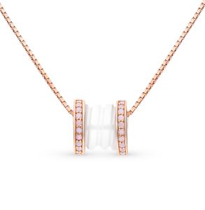 Серебряная подвеска с керамикой и фианитами