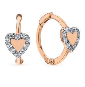 золотые серьги с фианитами