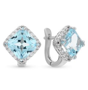 серебряные серьги с топазами и фианитами SOKOLOV 92020951