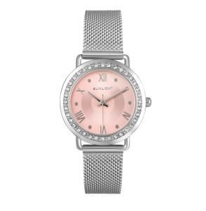 Женские часы с кристаллами на миланском браслете