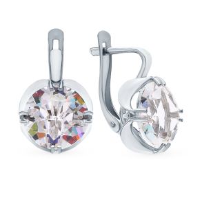 серебряные серьги с кварцем