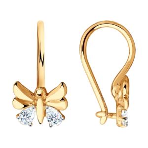 золотые серьги с фианитами SOKOLOV 81020459*