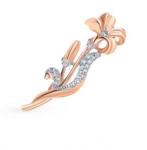 золотая брошь с фианитами