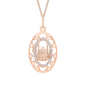 золотая подвеска с фианитами