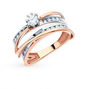 золотое кольцо с фианитами