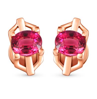 Золотые серьги с рубинами