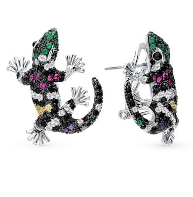 Серебряные серьги с корундом