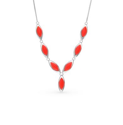 Серебряное колье с кораллом