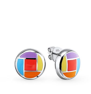 Серебряные серьги с эмалью