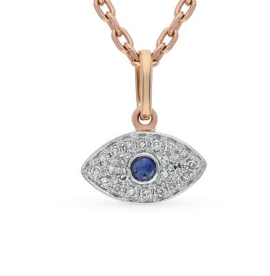 Золотая подвеска с сапфирами и бриллиантами