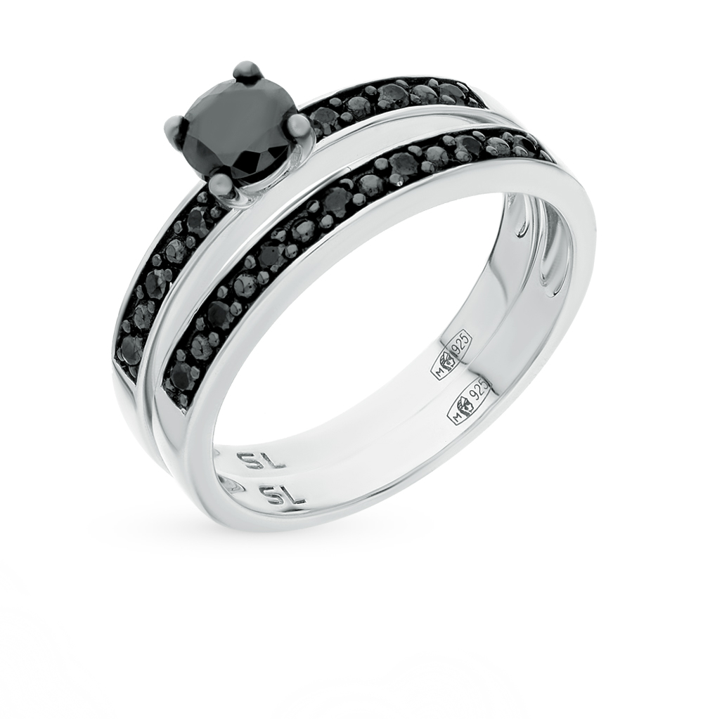 Фото «Серебряное кольцо со шпинелью и ониксом»