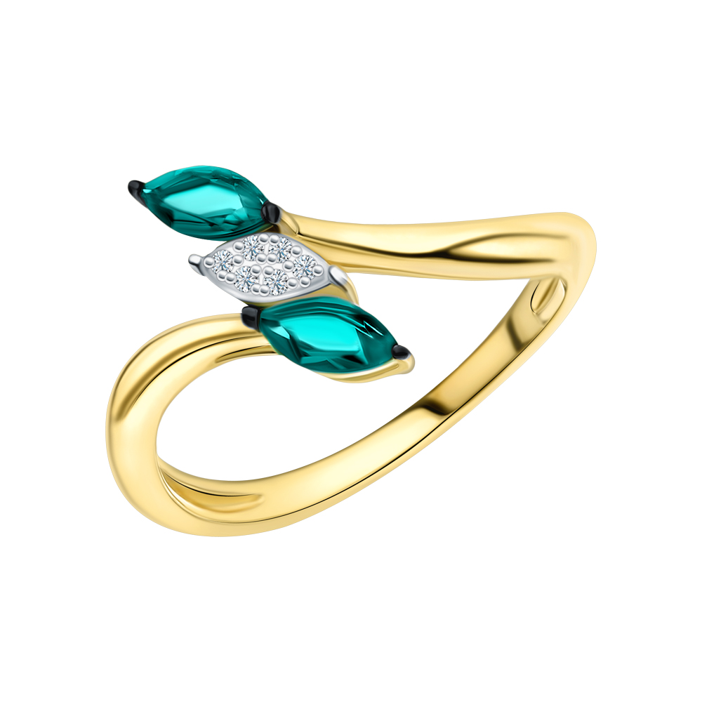Фото «Золотое кольцо с изумрудами и бриллиантами»