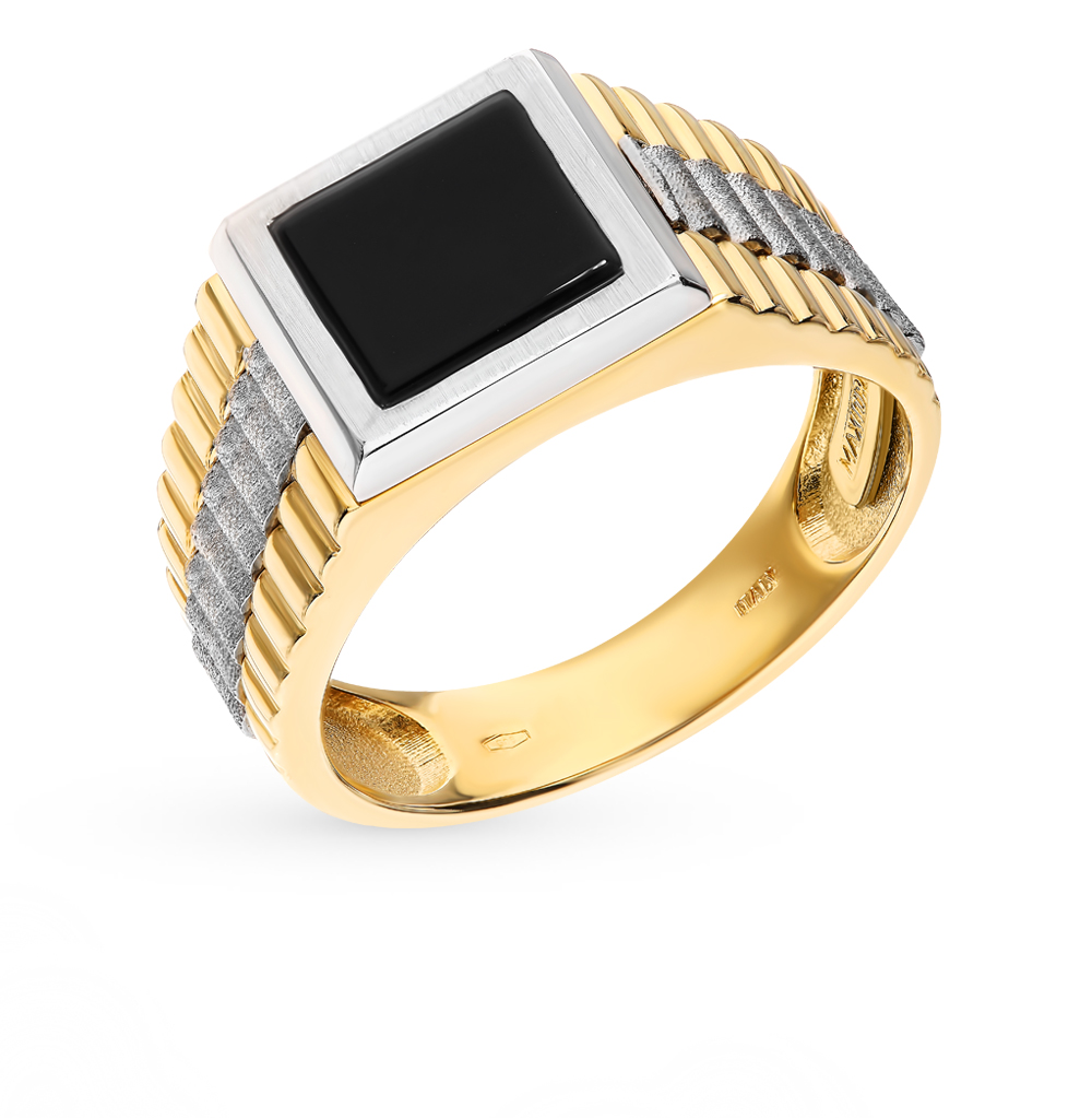 Золотое кольцо с ониксом в Самаре