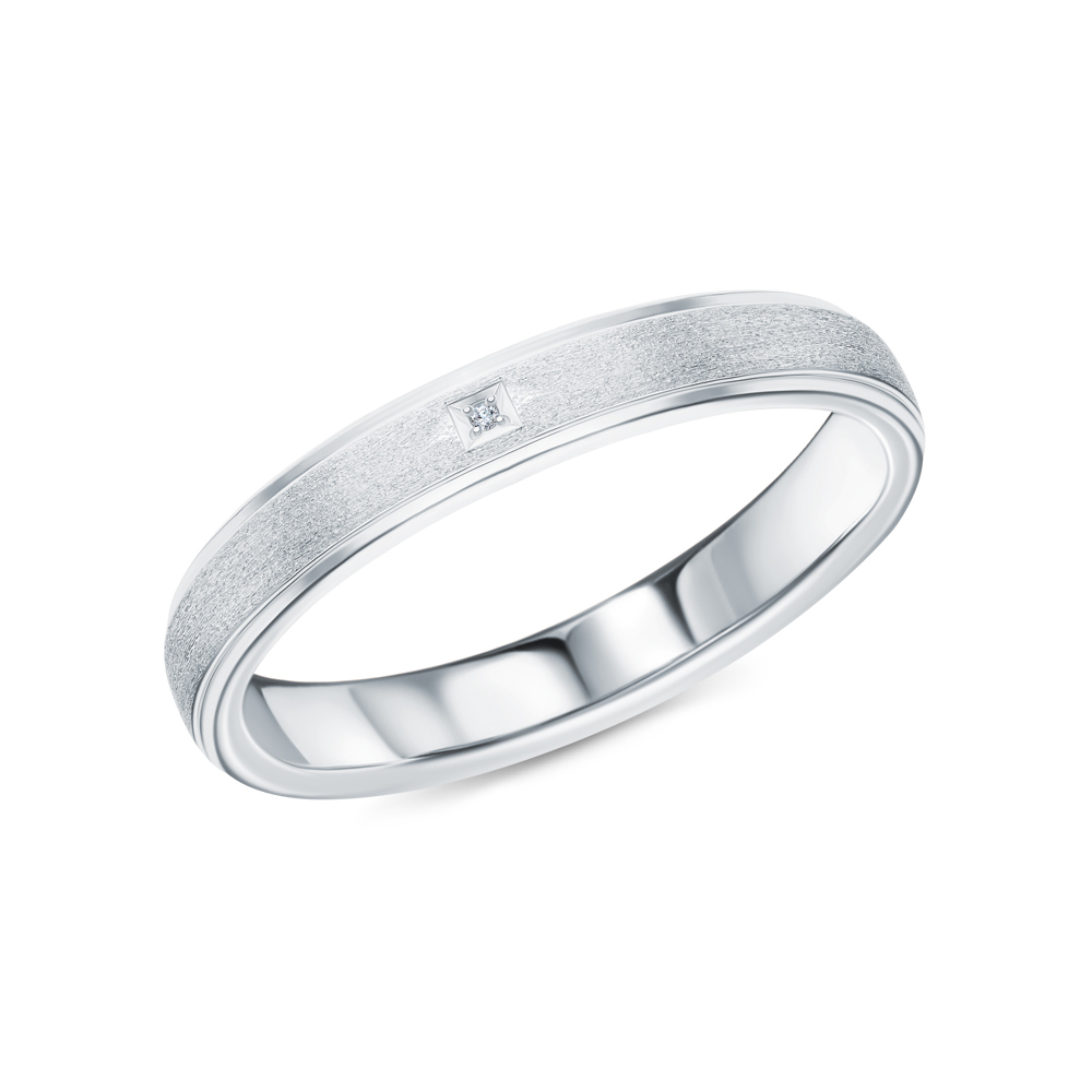 Фото «Серебряное обручальное кольцо с бриллиантами»