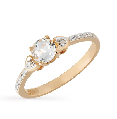 Золотое кольцо с топазами и бриллиантами в Краснодаре