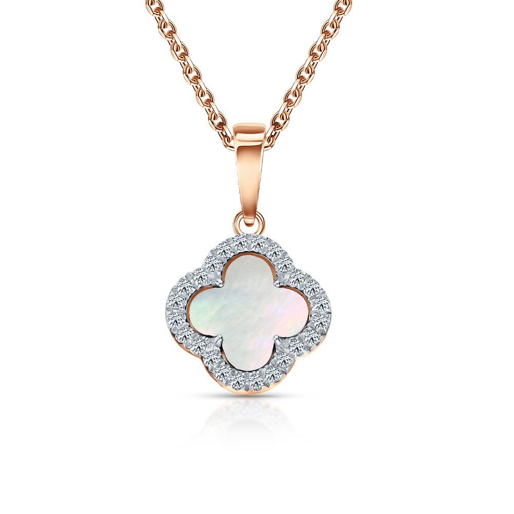 Золотая подвеска с бриллиантами природными и перламутром природным в Новосибирск