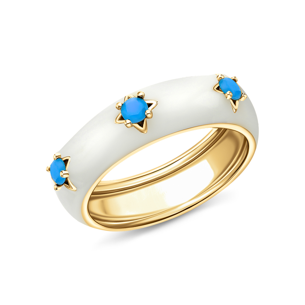 Фото «Серебряное кольцо с эмалью и бирюзой»