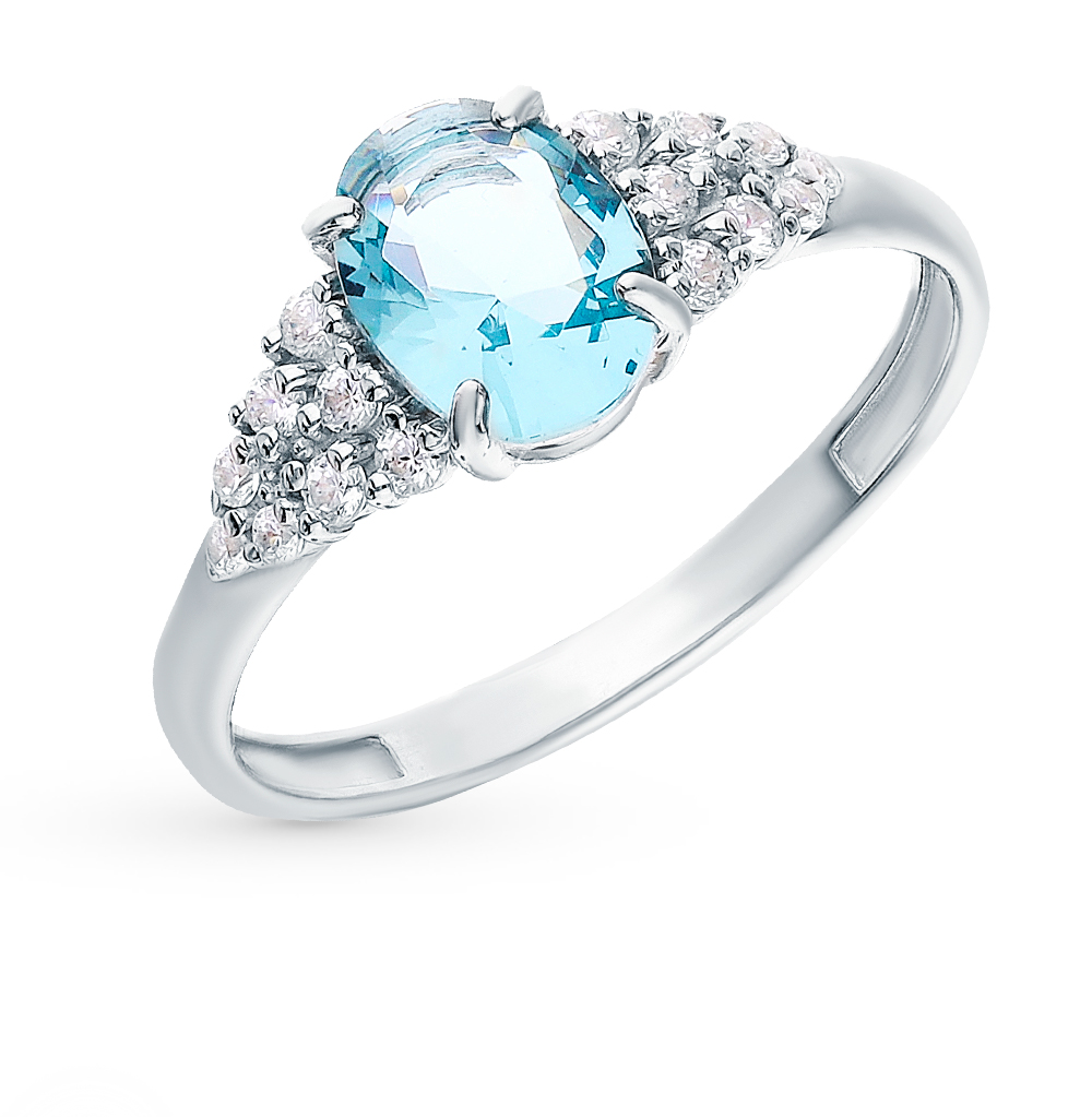 Серебряное кольцо с фианитами и кристаллами в Самаре