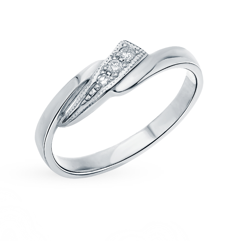 Серебряное кольцо с бриллиантами в Санкт-Петербурге