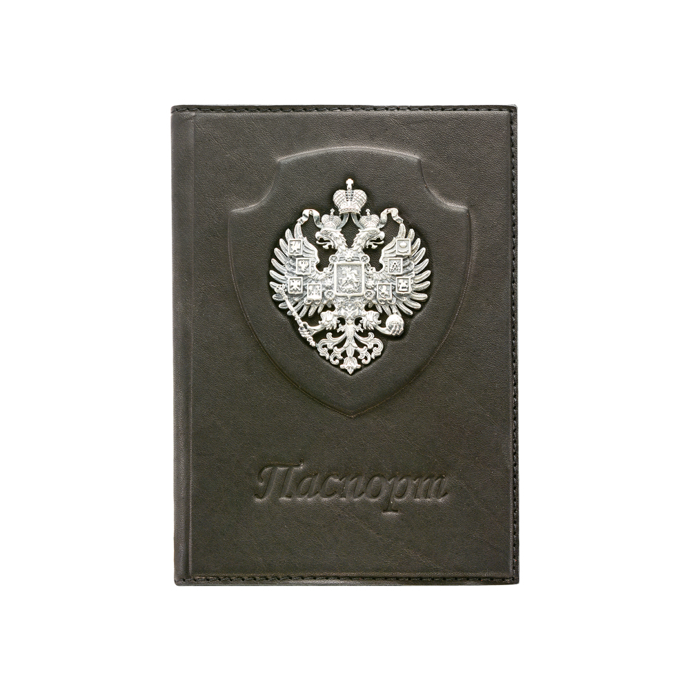 Кожаная обложка для документов с серебряной вставкой в Санкт-Петербурге