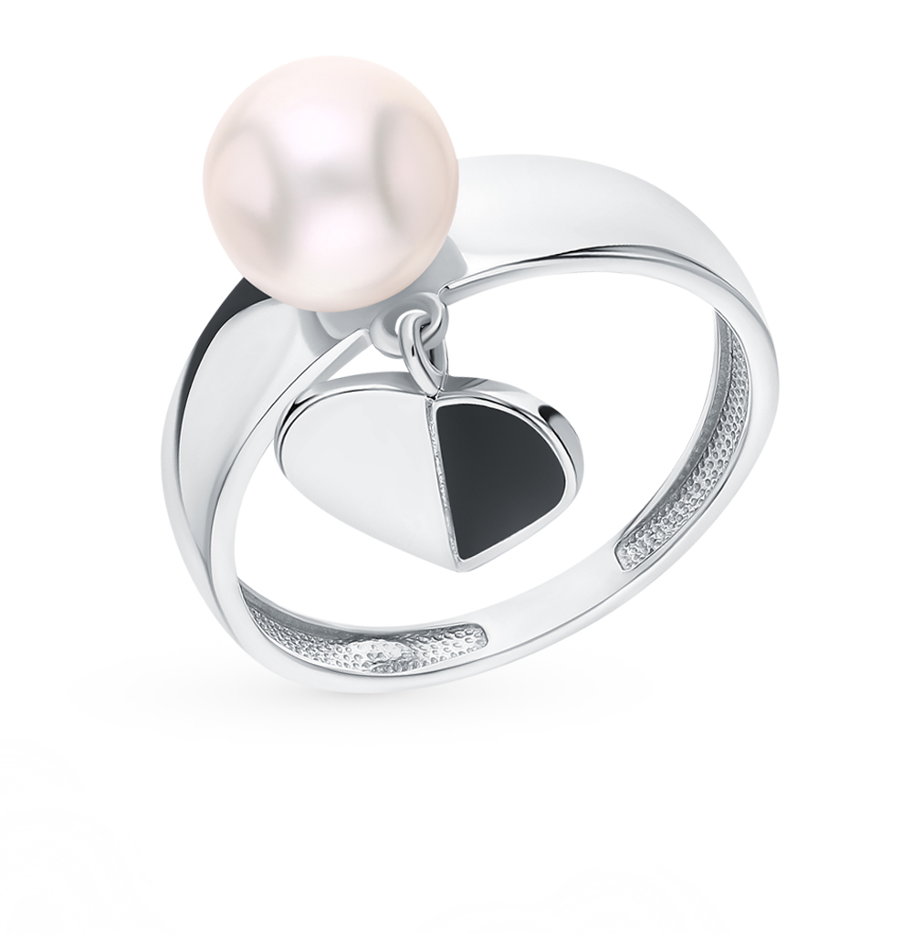 Фото «Серебряное кольцо с жемчугом и эмалью»