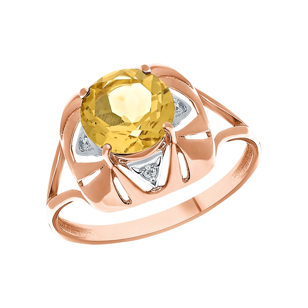 Золотое кольцо с цитринами и фианитами в Нижнем Новгороде