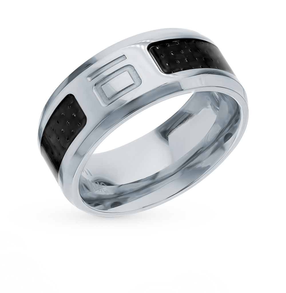 Стальное кольцо с карбоном в Самаре
