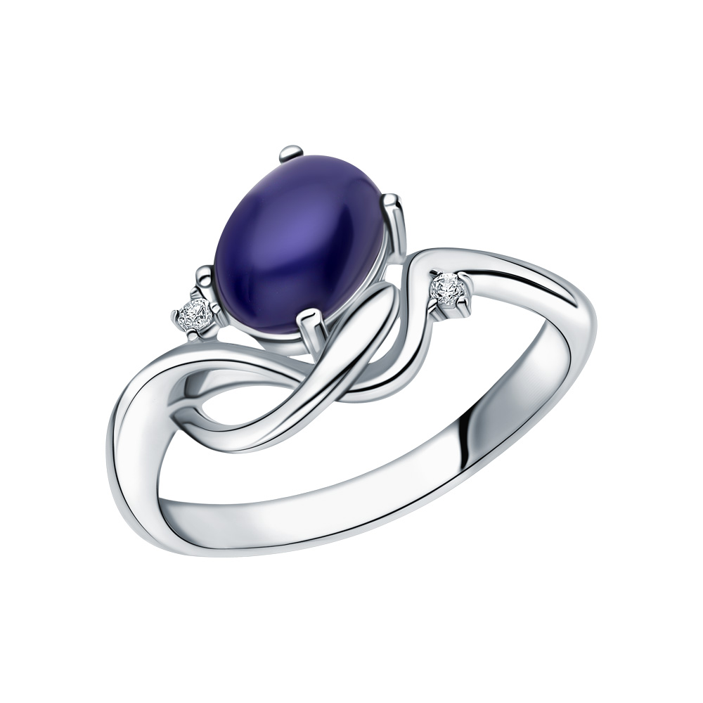 Фото «Серебряное кольцо с лазуритом и фианитами»