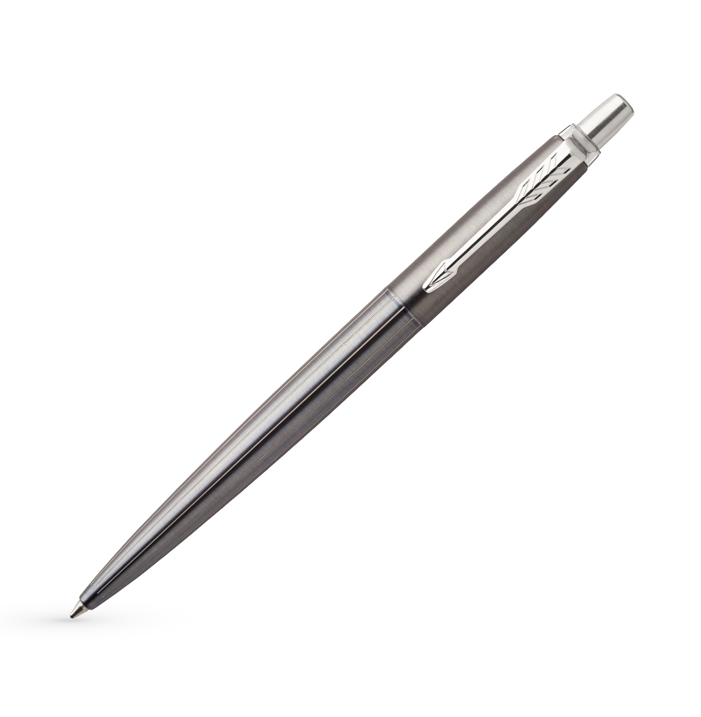Фото «Шариковая ручка Parker Jotter Premium, Oxford Grey Pinstripe CT, стержень: Mblue, 1953199»