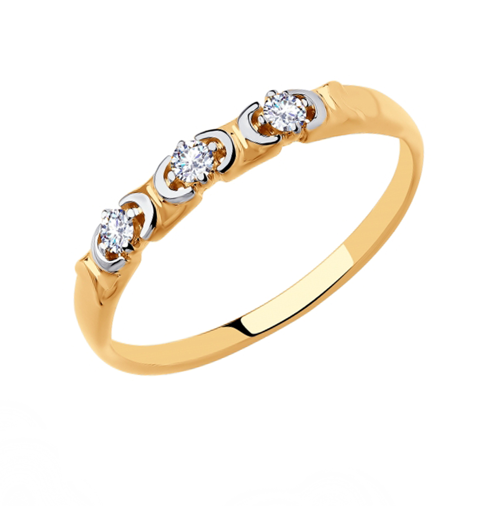 Золотое кольцо с фианитами SOKOLOV 81010430 в Екатеринбурге