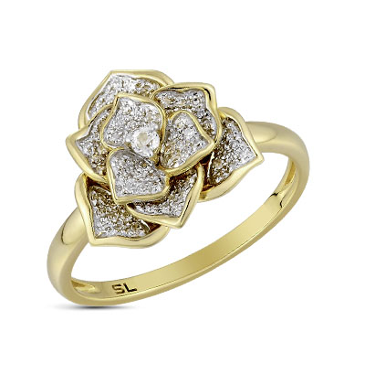 Золотое кольцо с топазами и бриллиантами в Новосибирске