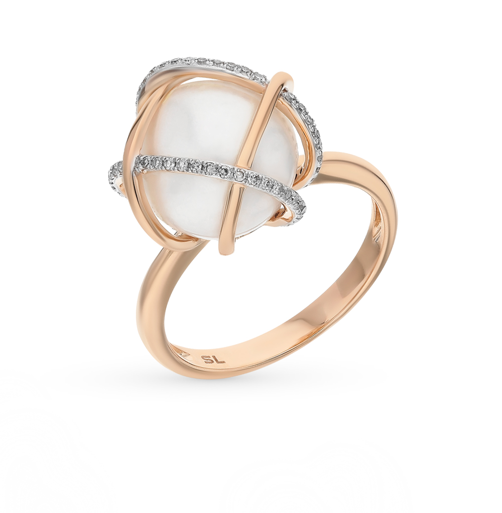 Золотое кольцо с агатом и бриллиантами в Санкт-Петербурге