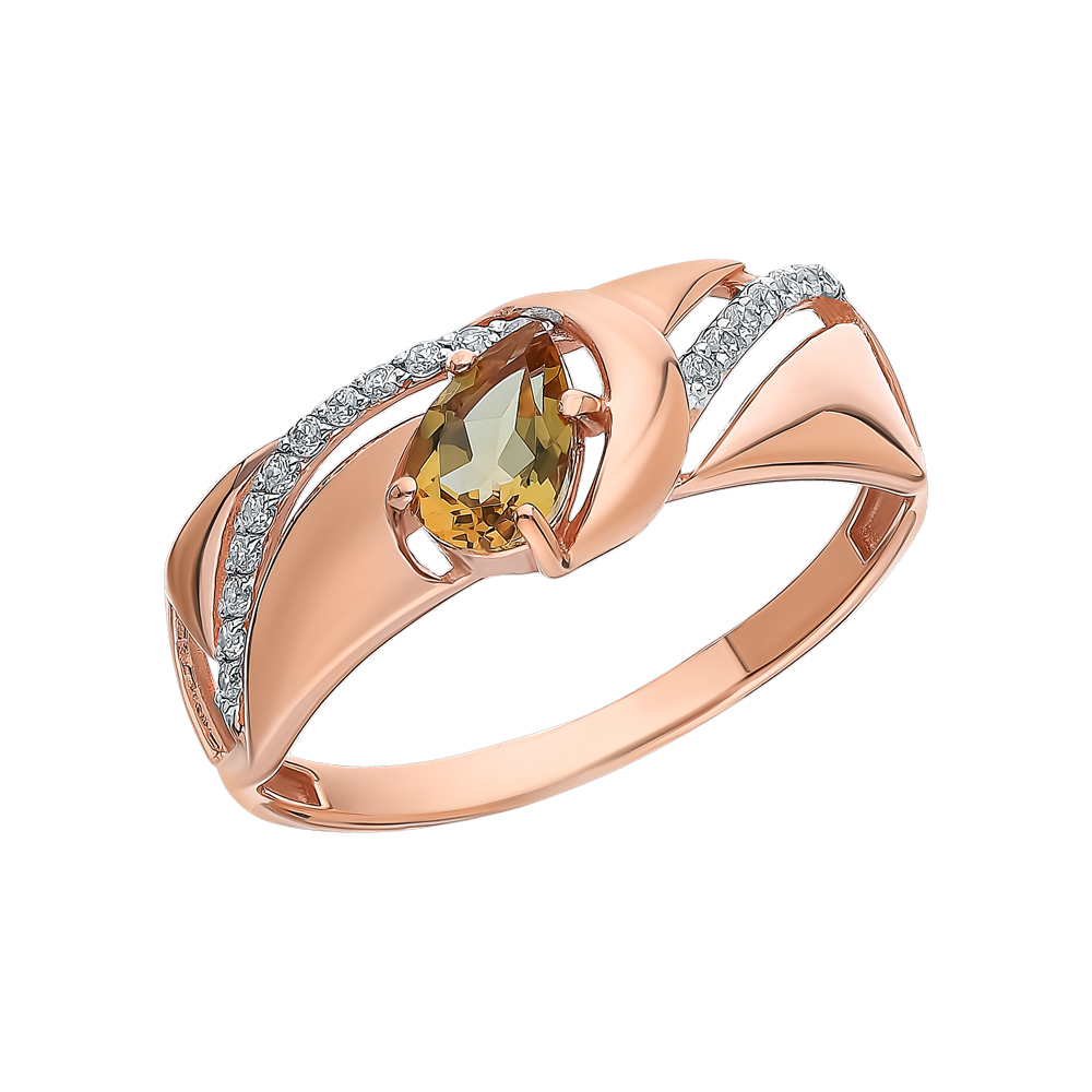 Золотое кольцо с фианитами и султанитами в Краснодаре