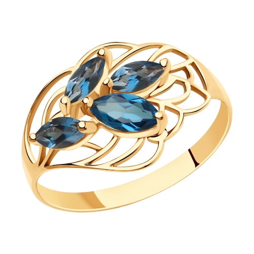 Золотое кольцо с топазами SOKOLOV 715999 в Санкт-Петербурге