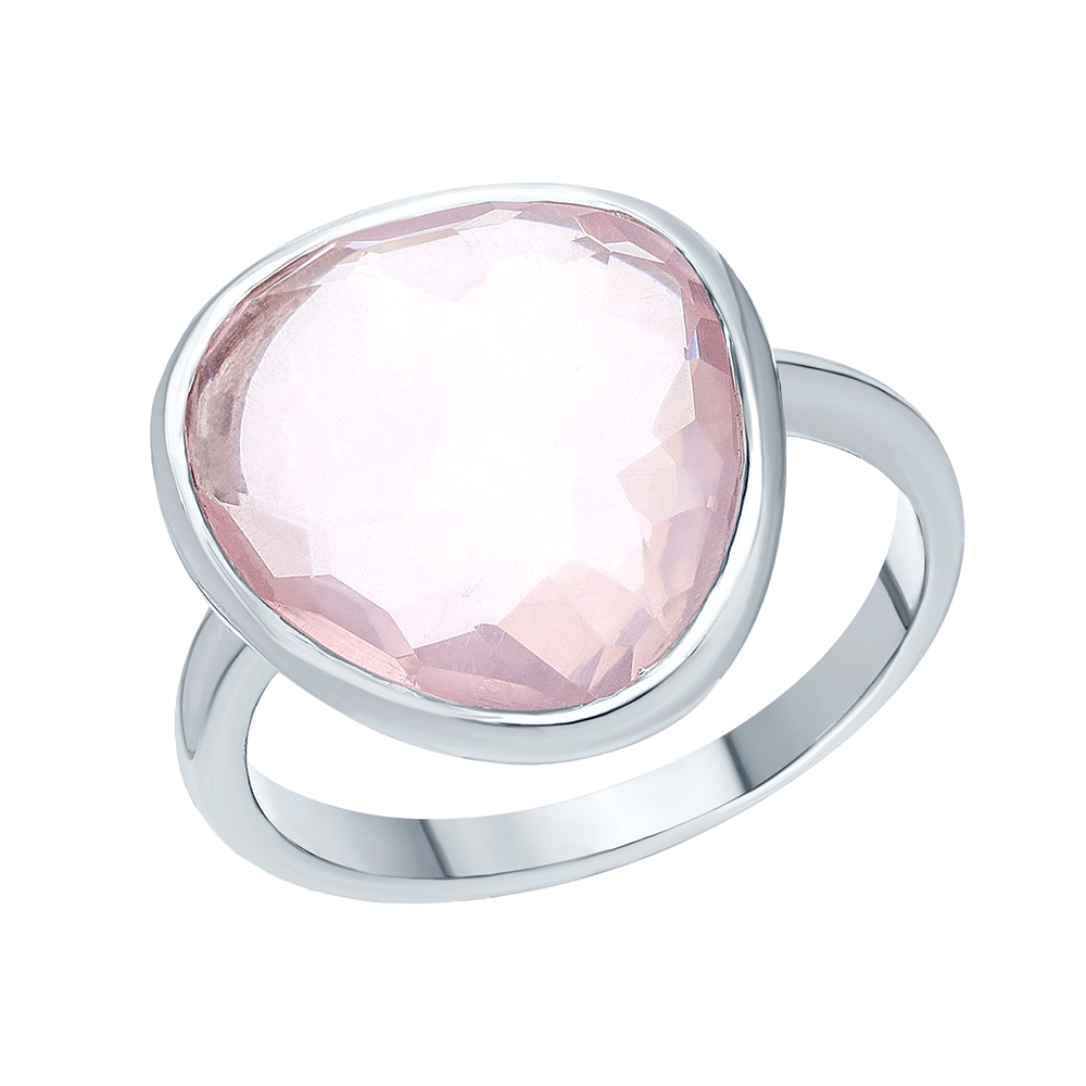 Серебряное кольцо с кварцами розовыми в Новосибирске