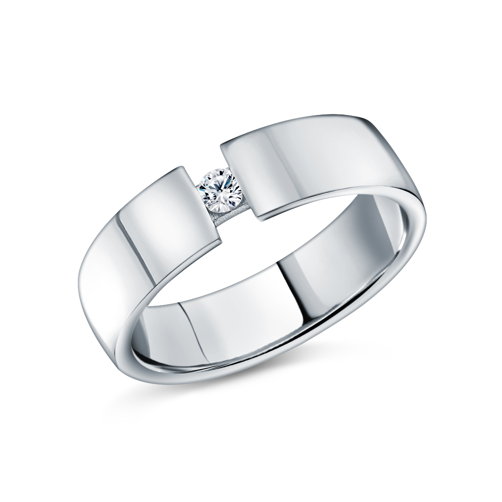 Золотое обручальное кольцо с бриллиантом в Екатеринбурге